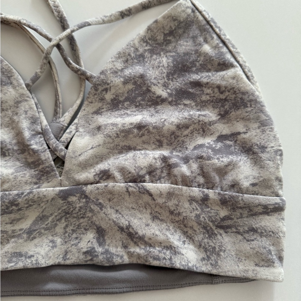 Gray Marble Women's Sports Bra - Picture 5 of 7